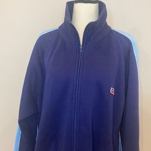 Vintage Womens vintage track jacket zip front hand pockets blue
